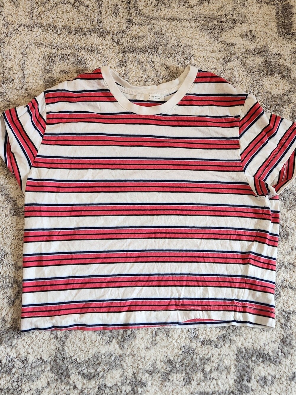 Cotton Womens T shirt - Red Stripes